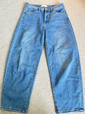 Classic High-Waist Barrel Blue Jeans - Women